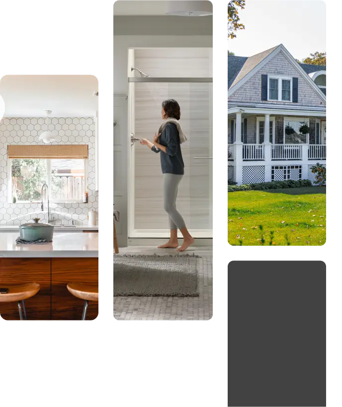 Exterior and interior of a house.